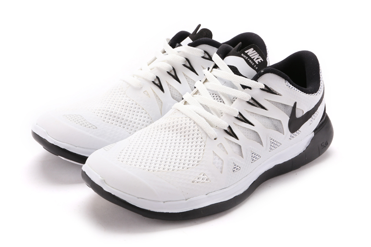Nouveau Nike Free 5.0 plus les hommes blancs de chaussures de course noir (3)
